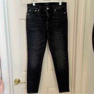 J Crew high rise toothpick jeans washed black / grey size 29